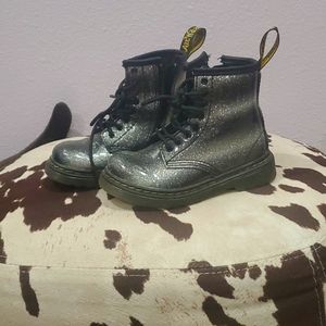 Toddler Sparkle Gray Dr. Martens